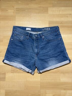GAP 1969 Blue Rolled Cuff Denim Shorts